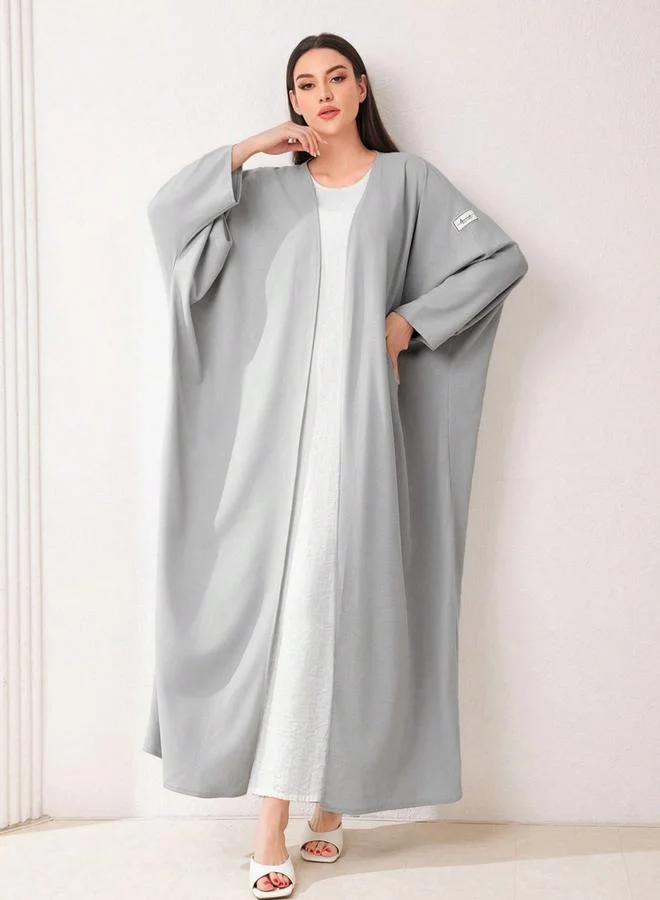 تايك تو عبايةة سادة بأكمام خفاش ومفتوحة من الأمام